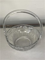 Heisey glass basket 9”