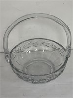 Heisey glass basket 10”