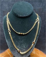 Nolan Miller Two Gold Tone Rhinestone Necklaces