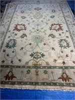 Hand Knotted Oushak Rug 7x9 ft