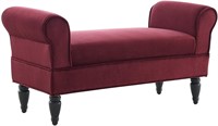 Lillian Bench, Berry Red/Dark Mahogany