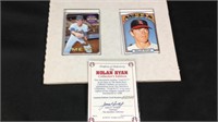Two special Nolan Ryan porcelain baseball cards