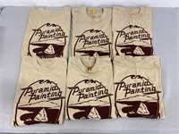 6 Vintage Pyramid Painting T-Shirts Size Medium