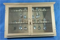 Wooden spoon holder with spoons 14 x3 x20