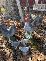 Concrete Chicken Yard Art