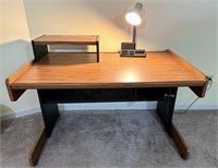 Desk with lamp