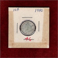 CANADA 1940 SILVER DIME