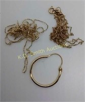 14KT Gold Hoop Earrings (.3 grams) & (2) 10KT