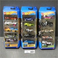 (3) Hot Wheels Diecast Car Sets in Packs