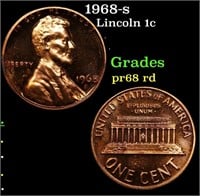 Proof 1968-s Lincoln Cent 1c Grades Gem++ Proof Re