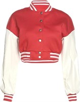 Women's Baseball Bomber Jacket - Red - Small, 2pk