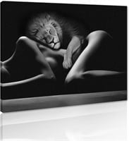 Abstract Lion Modern Poster, 24"x36"
