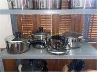 3pc revere ware sauce pans with extra lid