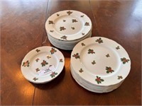 Set of Lefton China Christmas Holly Plates