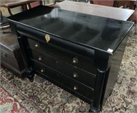 Vintage Black Dresser , Goldtone Accent  43 w x