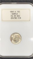 1960-D NGC Sample Silver Roosevelt Dime