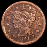 1851 Braided Hair Large Cent