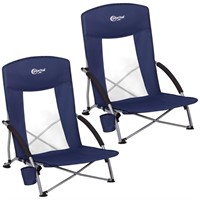 PORTAL Beach Chairs for Adults 2 Pack High Back Lo