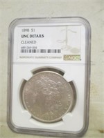 NGC 1898 Unc Details Morgan Silver Dollar -