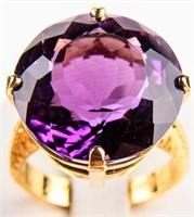 Jewelry 18kt Yellow Gold Purple Amethyst Ring