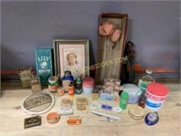 Great lot of old medicine tins bottles and more