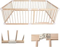 KIDSY, Neutral Wood playpen for Babies and Toddler