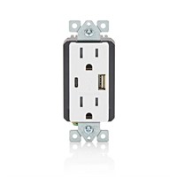 Leviton TR Type A/C USB Outlet (2-pack)