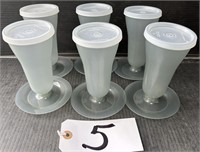 Six Tupperware Parfait Cups Grey Con