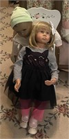 Dolls w/ Wood Highchair 20"