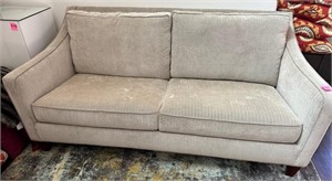 V - 38X79 GREY COLORED TWO CUSHION COUCH (D47)