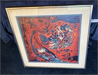 CHAGALL COLORED LITHOGRAPH "THE BOUQUET"