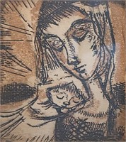 ETIENNE RET MOTHER & CHILD ORIGINAL ETCHING