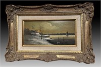 VAN ORIGINAL WINTER LANDSCAPE OIL BY VAN KNIP