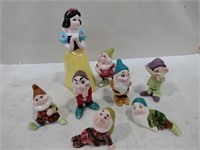 Ceramic Snow White and the seven dwarfs