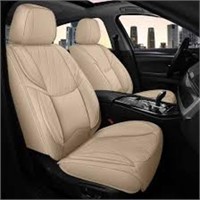 Huangxin 5pcs Full Coverage Beige Car Seat Covers