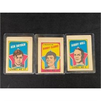 (3) 1970 Topps Hockey Booklets Hof
