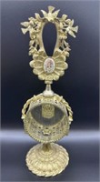 1930s Ornate Brass Perfume Bottle
