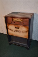 Old painted radio/record player cabinet