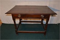 Early American walnut single drawer tavern table