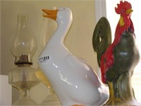 Kerosene Lamps, Rooster, Duck