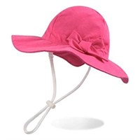 Duoyeree Baby Girls Sun Hat with Bow UPF50+ Wide