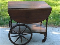 Antique Drop-Leaf Roll-Cart