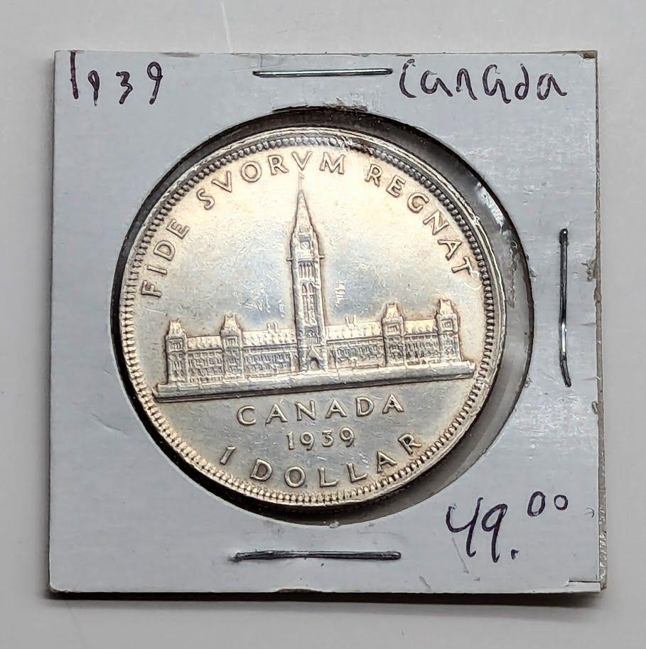 1939 Canadian Silver Dollar Coin