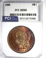 1896 Morgan PCI MS65 Great Color