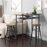soges Bar Table with 2 Bar Stools Height Set