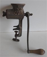 Vtg O.V.B. Mounted Manual Meat Grinder