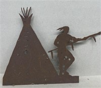 Indian with Tee pee metal cut out