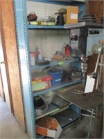 5 shelves misc, CB radios, nails, drill bits-