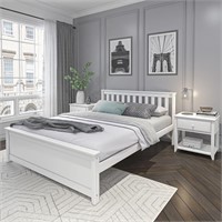 QUEEN Plank+Beam Solid Wood Bed Frame