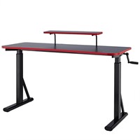 Height-Adjustable Gaming Desk, Red